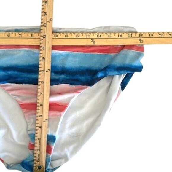 Peyton & Parker XX-Large Watercolor Stripe Ruched Bikini Set - Picture 7 of 7